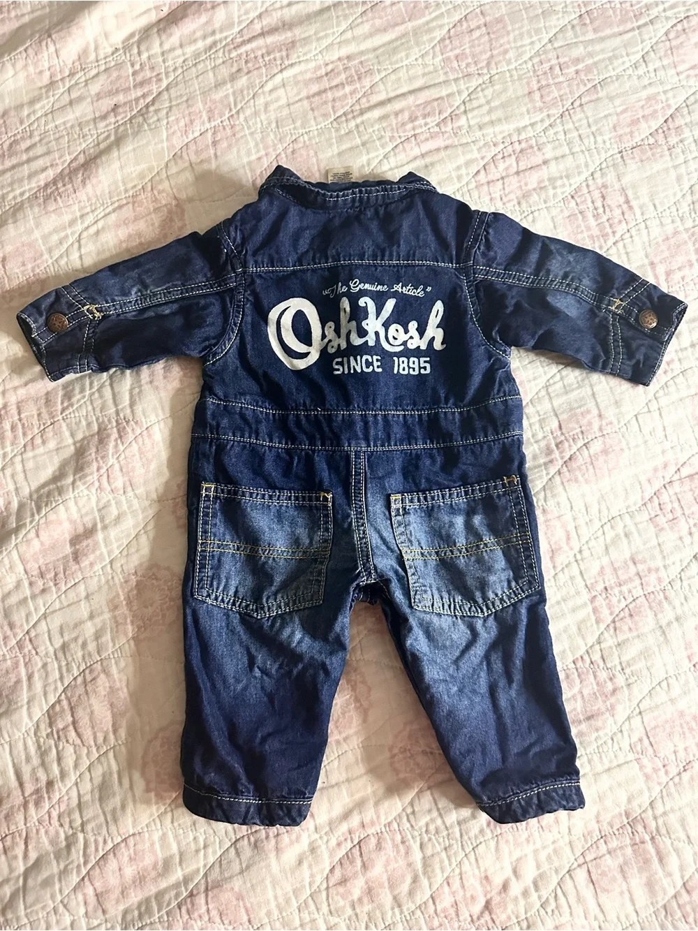 OshKosh B’Gosh Baby B’Gosh | Denim Jumpsuit - Dark Blue | Size 3M